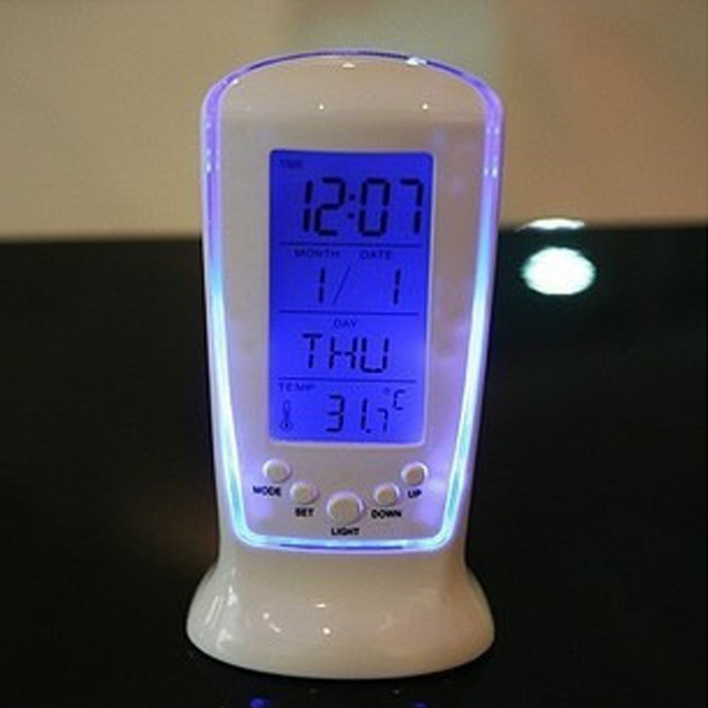 LED Digital Alarm Clock With Blue Backlight LCD Display Calendar Thermometer Desk Clock Reloj Despertador Electronic Watch