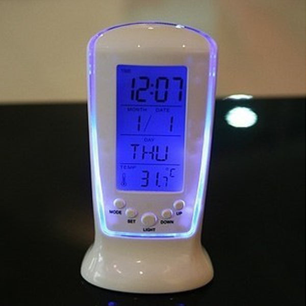 LED Digital Alarm Clock With Blue Backlight LCD Display Calendar Thermometer Desk Clock Reloj Despertador Electronic Watch
