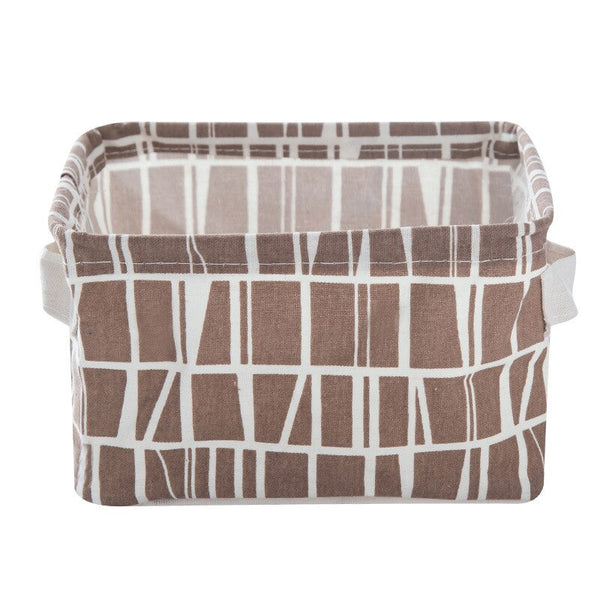 Desktop Storage Basket Cute Printing Waterproof Organizer Cotton Linen Sundries Storage Box Cabinet Underwear Storage Bag