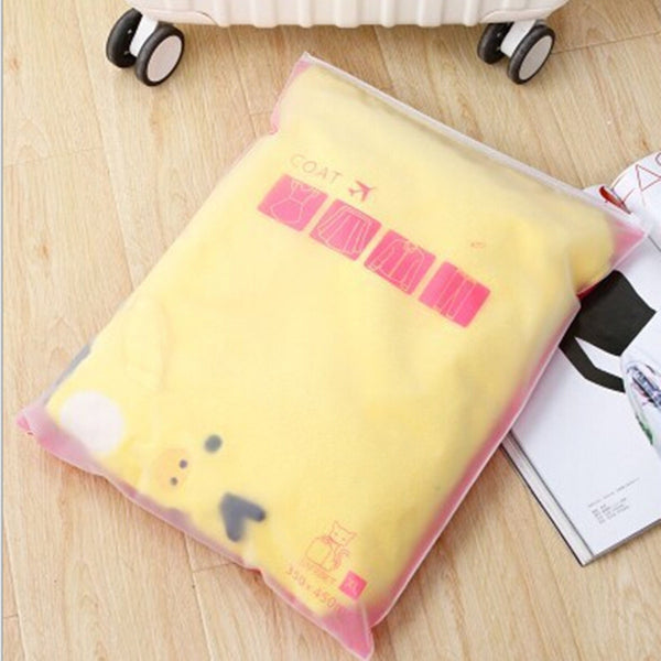 8 PCS/set Cartoon Travel Organizer Clothing Storage Bag Zip Lock Plastic Bags Waterproof Garment Shoe Sock Luggage Bag Y119