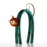 Tooarts Cat Figurines Iron Figurine Metal Design Spring Little Cat Modern tyle Art Home Decoration Craft Gift For Home