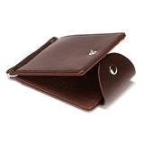 RFID Card Holder Wallet Men Short Money Clip Wallet Metal Leather Slim Male Card Organizer Minimalist Carteras Hombre Tarjetero