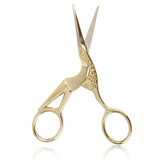 Stainless Steel Retro Tailor Scissor Crane Shape Sewing Small Embroidery Craft CrossStitch Scissors DIY Home Tools (Golden)