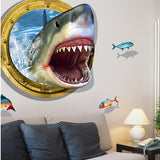 New Sea Whale Fish 3D Wall Stickers For Kids Room Decoration DIY PVC Sticker Wallpaper Decals Bathroom Decoration QT-0106