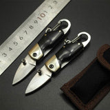 Hiking camping mini folding knife outdoor survival portable stainless steel knife key chain pocket knife nylon bag