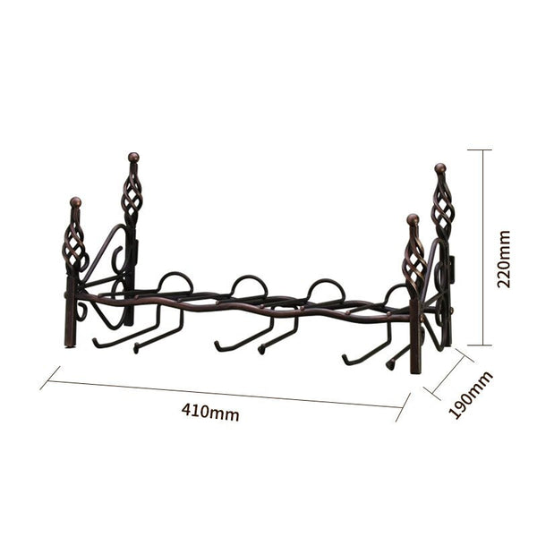 Wall-mounted four-bottle six-cup wine rack Wine Storage Shelf Hanging Shelf Barware Supplies Bar Wall Decor