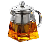 High Temperature Resistance Glass Teapot Set Stainless Steel Filtering Teapot Square Flower Tea Pot Kung Fu Tea Kettle Tetera