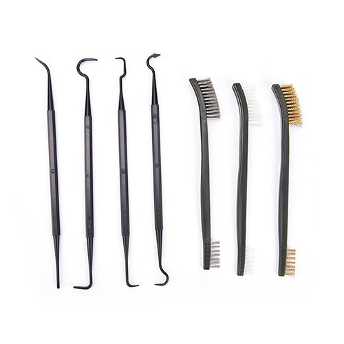 3pcs 17cm Steel / Nylon / Brass Brush + 4pcs Nylon Pick Set Suitable for Cleaning Paint / Rust / Dirt