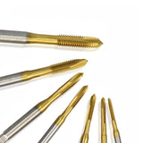 1pc M2/M2.5/M3/M3.5/M4/M5/M6 Titanium Coated Hand Tap HSS Metric Straight Flute Thread Screw Tap
