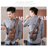 Men's Crossbody Bags Men's USB Chest Bag Designer Messenger bag Leather Shoulder Bags Diagonal Package NEW Backpack Travel