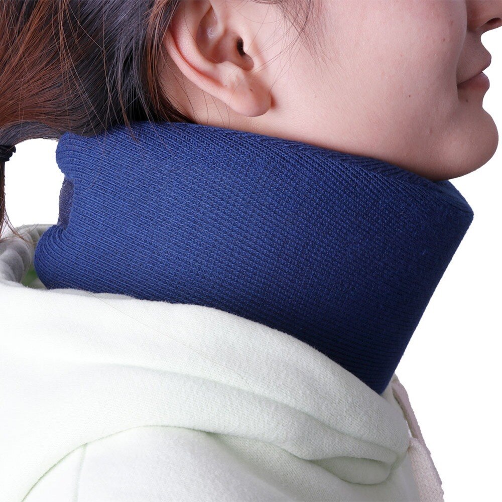 Unisex Soft Foam Cervical Collar Neck Brace Support Shoulder Pain Relief Adjustable Health Care Tool Navy Blue Khaki Secondary image