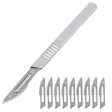 10pcs 11# 23# Carbon Steel Surgical Scalpel Blades + 1pc Handle Scalpel DIY Cutting Tool PCB Repair Animal Surgical Knife