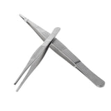 5 Sizes Toothed Tweezers Barbecue Stainless Steel Long Food Tongs Straight Home Medical Tweezer Garden Kitchen BBQ Tool