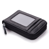 Men Genuine Leather Wallet Credit Card Holder Rfid Blocking Zipper Pocket New Carteira Business Card Holder Tarjetero Clutch Bag