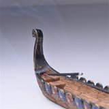 Dragon Boat Incense Stick Holder Burner Hand Carved Carving Censer Ornaments Retro Incense Burners Traditional Design #SO