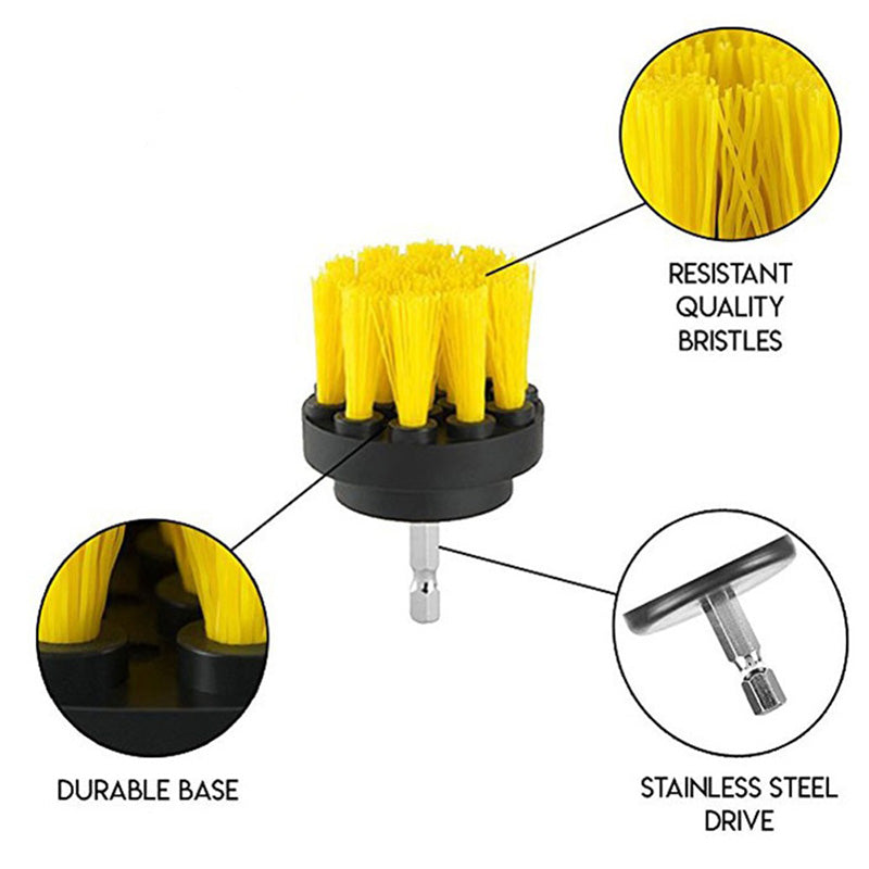 3pcs/set Drill Power Scrub Clean Brush For Leather Plastic Wooden Furniture Car Interiors Cleaning Power Scrub 2/3.5/4 inch