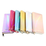 New Fashion Laser Zipper Long Wallet Women Leather Money Pouch Coin Phone Card Passport Holder Clutch Wallets Female Purses