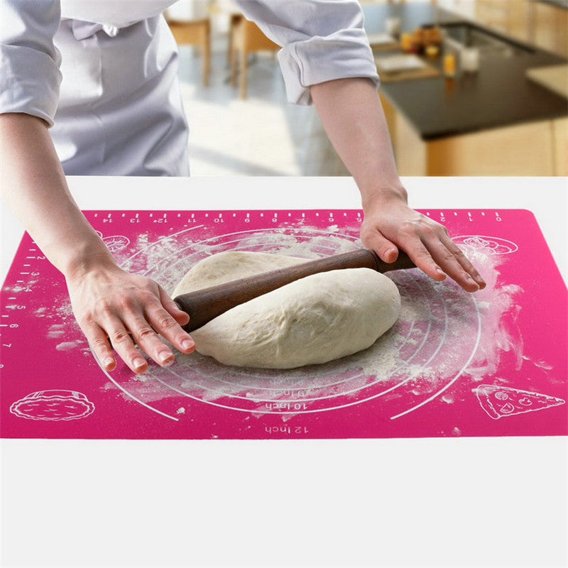 High Quality 1pc Silicone Roll Cut Mat Rolling Cutting Pad Fondant Cake Dough Decorating Tool