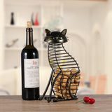 Metal Cat Figurines Wine Cork Container Modern Style Iron Craft Gift Artificial Animal Mini Home Decoration Accessories