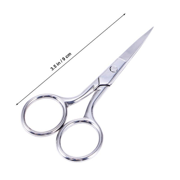Stainless Steel Nose Hair Scissors Beard Eyebrow Facial Hairs False Eyelashes Trimmer Scissors with Sharp Edge Blades