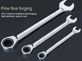Ratchet Combination Metric Wrench Set Fine Tooth Gear Ring Torque and Socket Wrench Set Nut Tools for Repair A Set of Wrench