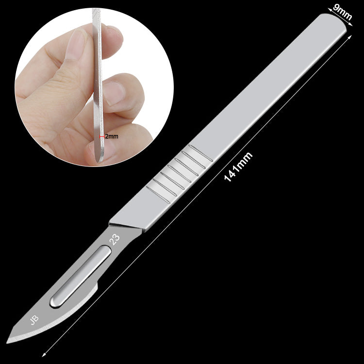 10pcs 11# 23# Carbon Steel Surgical Scalpel Blades + 1pc Handle Scalpel DIY Cutting Tool PCB Repair Animal Surgical Knife