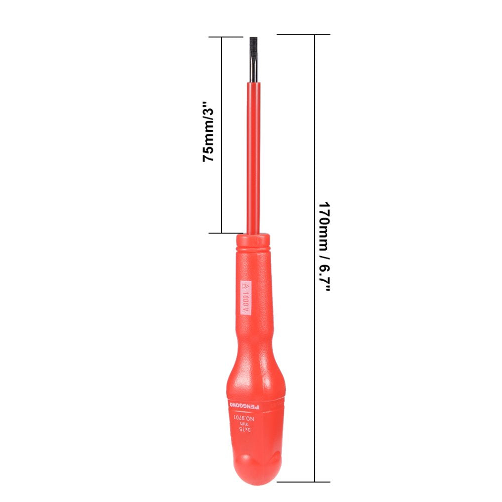 Hot Sale 1000v Slotted Insulated Magnetic Electrical Screwdriver 3 x 75mm for Professional in DIY Hand-making Automotive Secondary image
