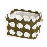 Desktop Storage Basket Cute Printing Waterproof Organizer Cotton Linen Sundries Storage Box Cabinet Underwear Storage Bag