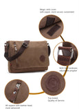 Canvas Leather Crossbody Bag Men Military Army Vintage Bags Shoulder Bag Casual Travel school Bags For Teenagers sac a dos bolsa
