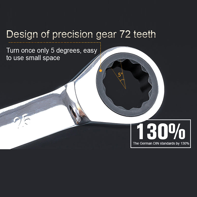 Ratchet Combination Metric Wrench Set Fine Tooth Gear Ring Torque and Socket Wrench Set Nut Tools for Repair A Set of Wrench