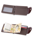 RFID Card Holder Wallet Men Short Money Clip Wallet Metal Leather Slim Male Card Organizer Minimalist Carteras Hombre Tarjetero