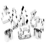 DIY 3D Stainless Steel CHRISTMAS Scenario Cookie Cutter Set,Baking mould,include Snowman, Christmas Tree, Deer And Sled