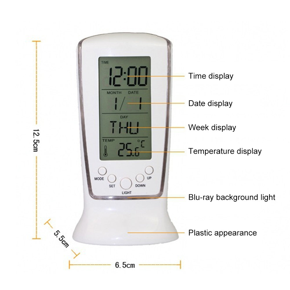 LED Digital Alarm Clock With Blue Backlight LCD Display Calendar Thermometer Desk Clock Reloj Despertador Electronic Watch