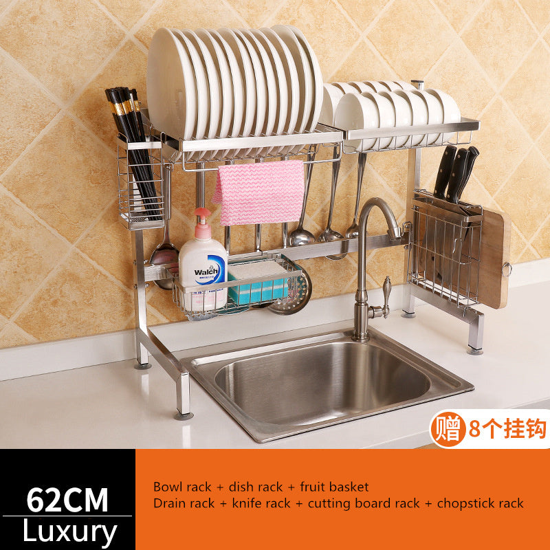 Under Sink Organize, Double-layer Stainless Steel Sink Storage