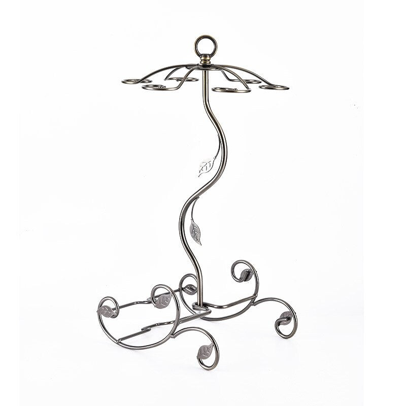 Iron Wire Maple Leaf Hollow Wine Rack Stand Hanging Drinking Glasses Stemware Rack Shelf Wine Bottle & Glass Cup Holder Display