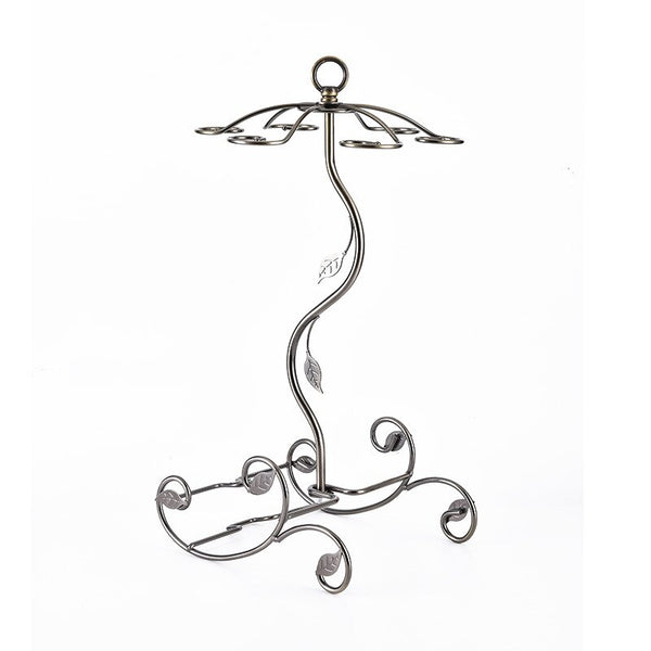 Iron Wire Maple Leaf Hollow Wine Rack Stand Hanging Drinking Glasses Stemware Rack Shelf Wine Bottle & Glass Cup Holder Display