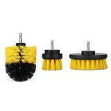 3pcs 2/3.5/4 inch Drill  Scrub Clean Brush For Leather Plastic Wooden Furniture Car Interiors Cleaning Power Scrub Power Drill