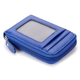 Men Genuine Leather Wallet Credit Card Holder Rfid Blocking Zipper Pocket New Carteira Business Card Holder Tarjetero Clutch Bag