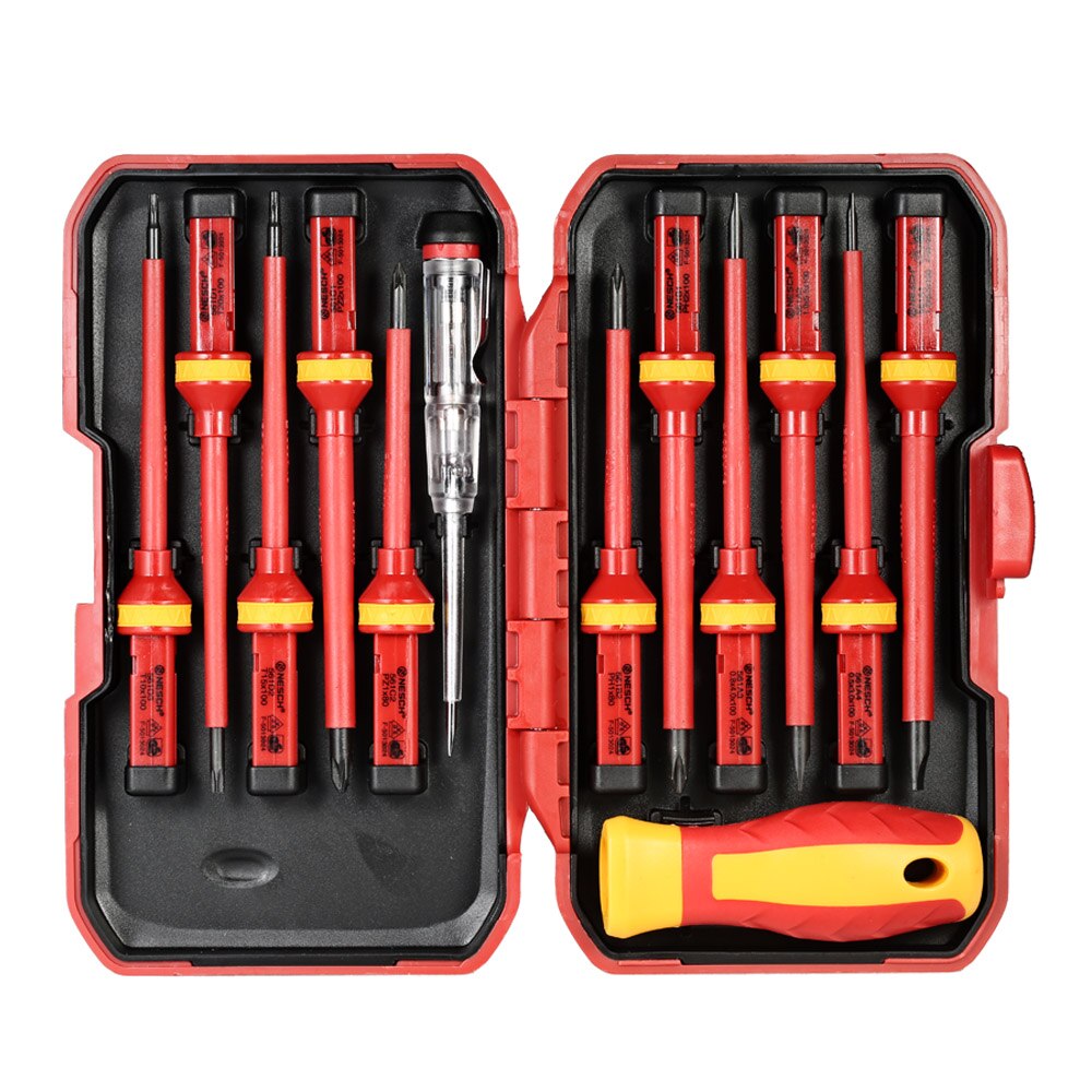 13pcs 1000V hand tools multitool Insulated Screwdrivers Set + Magnetic Slotted Phillips Pozidriv Torx Bits electrician tools