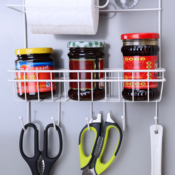 Kitchen multi-functional refrigerator hanger storage shelf for plastic wrap refrigerator side wall kitchen organizers