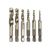 6pcs 1/4 Hex Shank HSS metric Thread tap HSS drill bits spiral trapezoidal tap  Hand Screw Taps M3 M4 M5 M6 M8 M1O tap sets