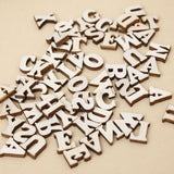 200Pcs/lot Mixed A-Z Alphabet Wood Letter Wooden Number Sticker Hand Craft 3D Scrapbooking Decorative Wood Figurines Miniatures