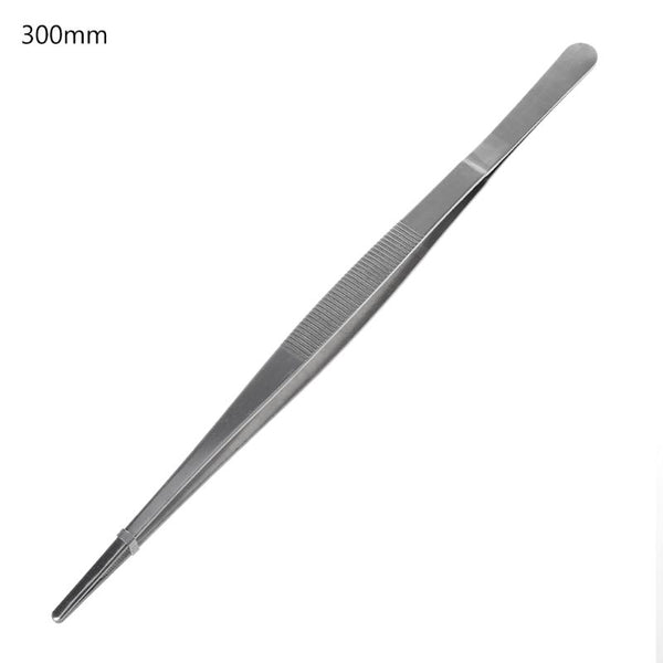 5 Sizes Toothed Tweezers Barbecue Stainless Steel Long Food Tongs Straight Home Medical Tweezer Garden Kitchen BBQ Tool