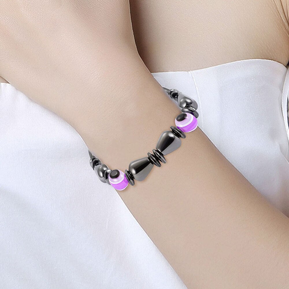 1Pc Magnet Bracelet Slimming Weight Loss Bracelet Slimming Hand Chain Round Hematite Magnetic Stone Therapy Jewelry Health Care Secondary image