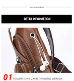 Men's Crossbody Bags Men's USB Chest Bag Designer Messenger bag Leather Shoulder Bags Diagonal Package NEW Backpack Travel