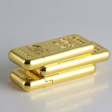New Cigarette Lighters Gold Bar Shape Butane Gas Lighters Grinding Wheel Metal Kerosene Lighter Accessories Gadgets For Men Gift