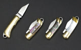 Beautiful Shell Necklace Folding Blade Knife Mini Pocket Wallet Keychain Knives Survival EDC Tool Cutter Peeler Christmas Gift
