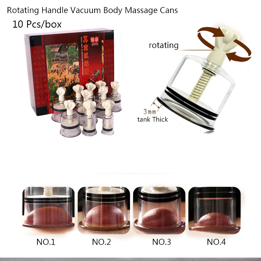 10pc/box Rotating Handle Vacuum Body Massage Suction cans  Enhancer Anti Cellulite Chinese Acupuncture Vacuum Cupping Cups Secondary image