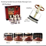 Rotating Handle Vacuum Body Massage Suction cans  Enhancer Anti Cellulite Chinese Acupuncture Vacuum Cupping Cups 10pc/box