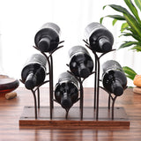 Metal Wine Rack Modern Crafts Artwork Gift Wine Holder Figurine Creative Wine Bottle Stand Home Decoration Accessory